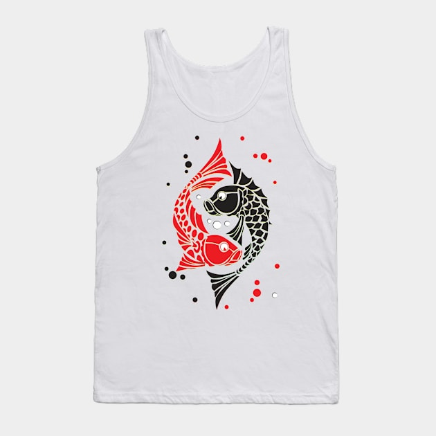 Red and black koi fish. Symbol of good luck Tank Top by CatCoconut-Art